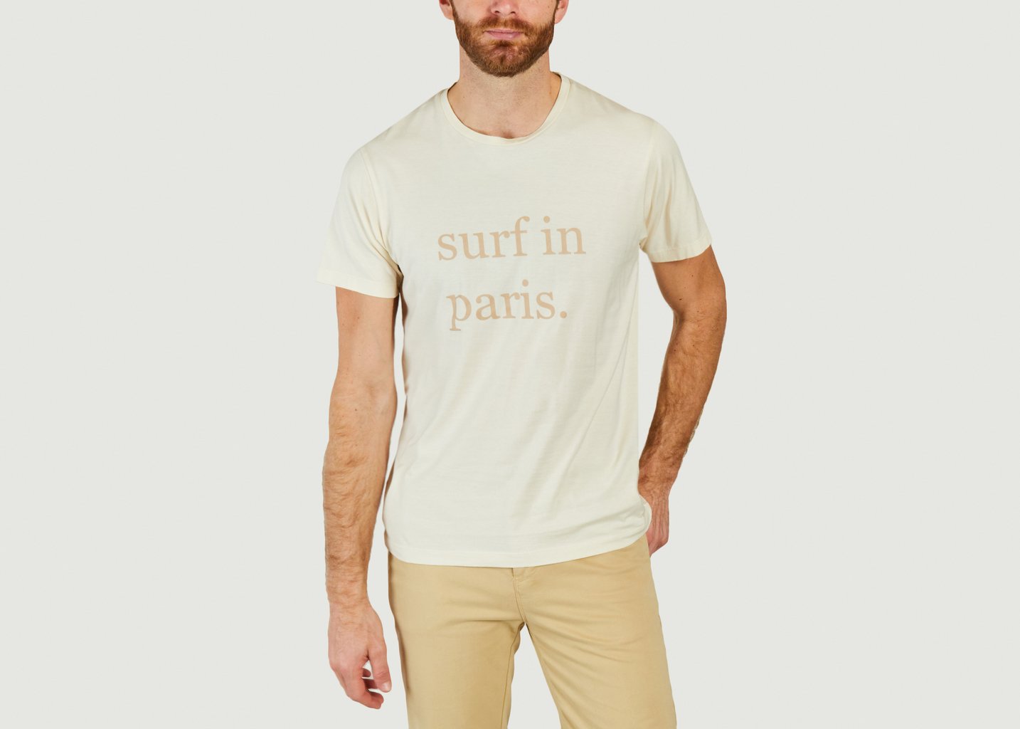 l'exception T shirt Surf In Paris Ecru Cuisse de Grenouille