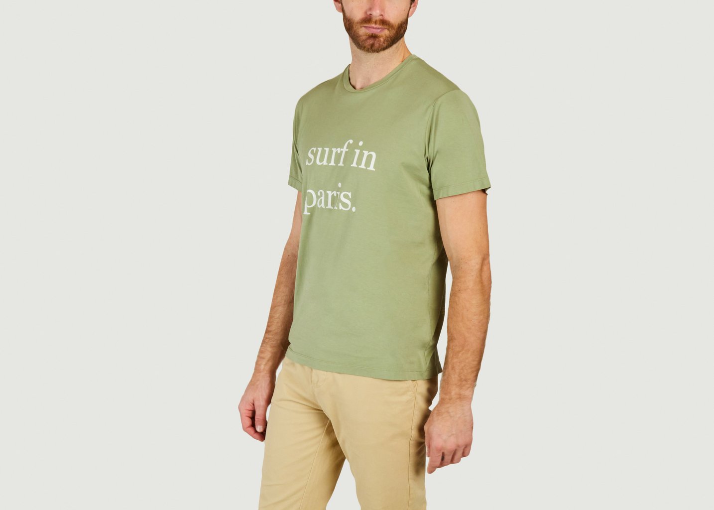 L'exception T Shirt Surf In Paris Khaki Cuisse De Grenouille