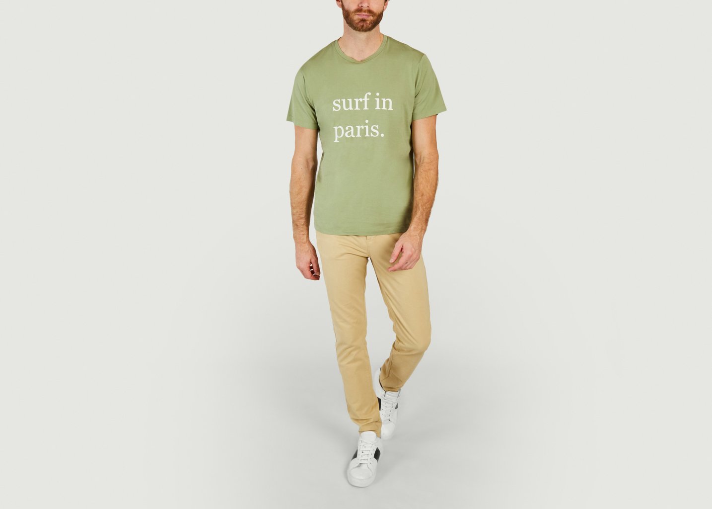 L'exception T Shirt Surf In Paris Khaki Cuisse De Grenouille