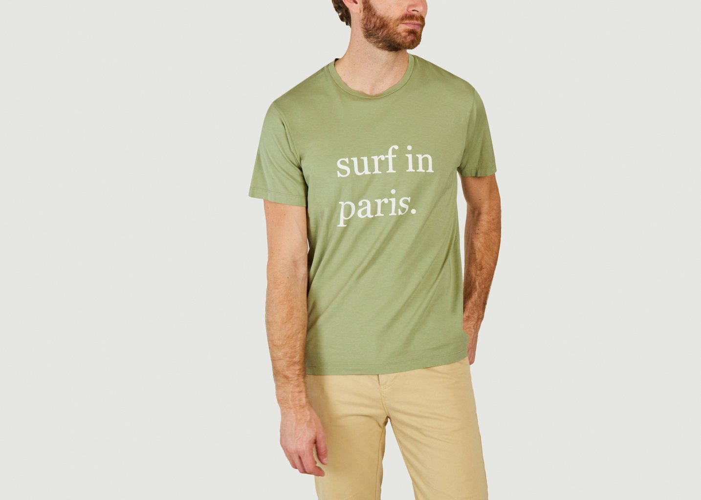 l'exception T shirt Surf In Paris Khaki Cuisse de Grenouille