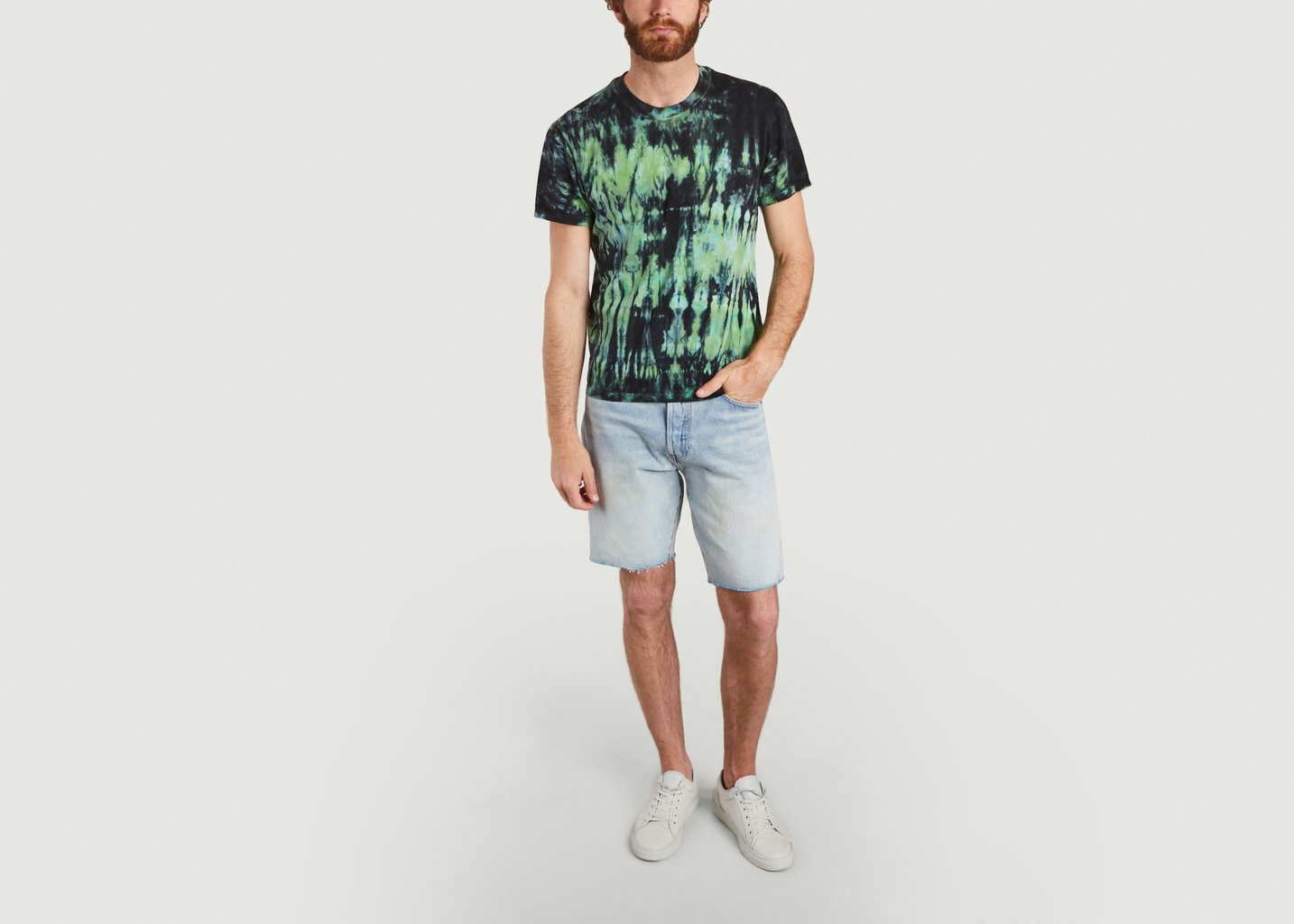 L'exception T Shirt Tie & Dye En Coton Vert AMI Paris