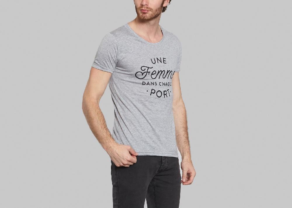 L'exception T Shirt Une Femme Dans Chaque Port Gris Sacrebleu