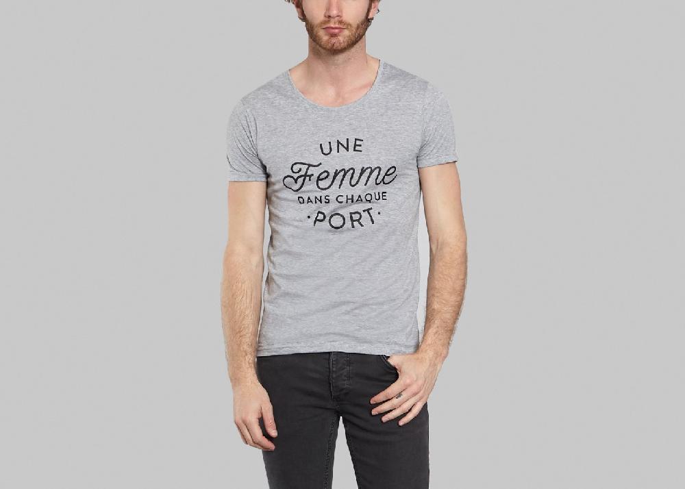 l'exception T Shirt Une Femme Dans Chaque Port Gris Sacrebleu