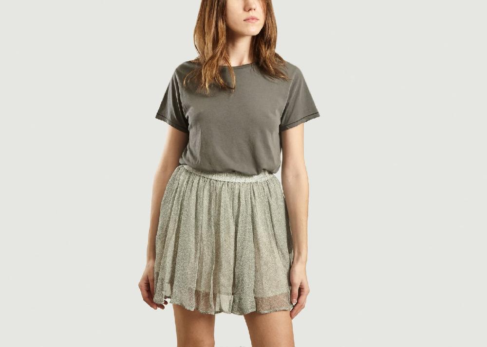 l'exception T Shirt Vegiflower Coton Bio Gris American Vintage