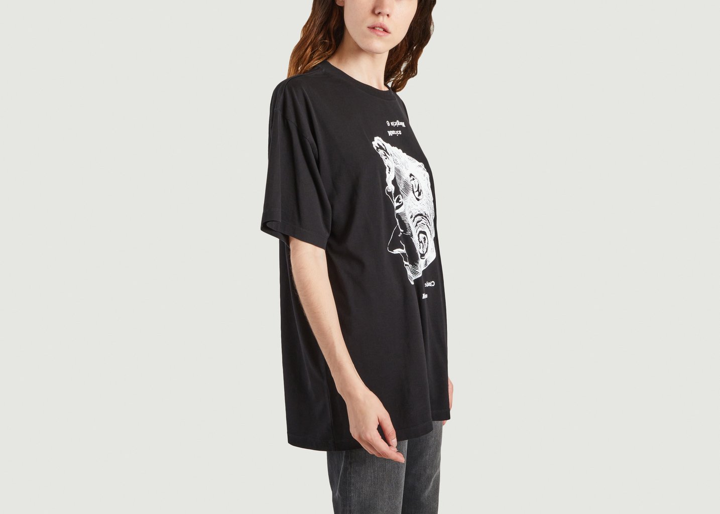 L'exception T Shirt Visage Noir MM6 Maison Margiela