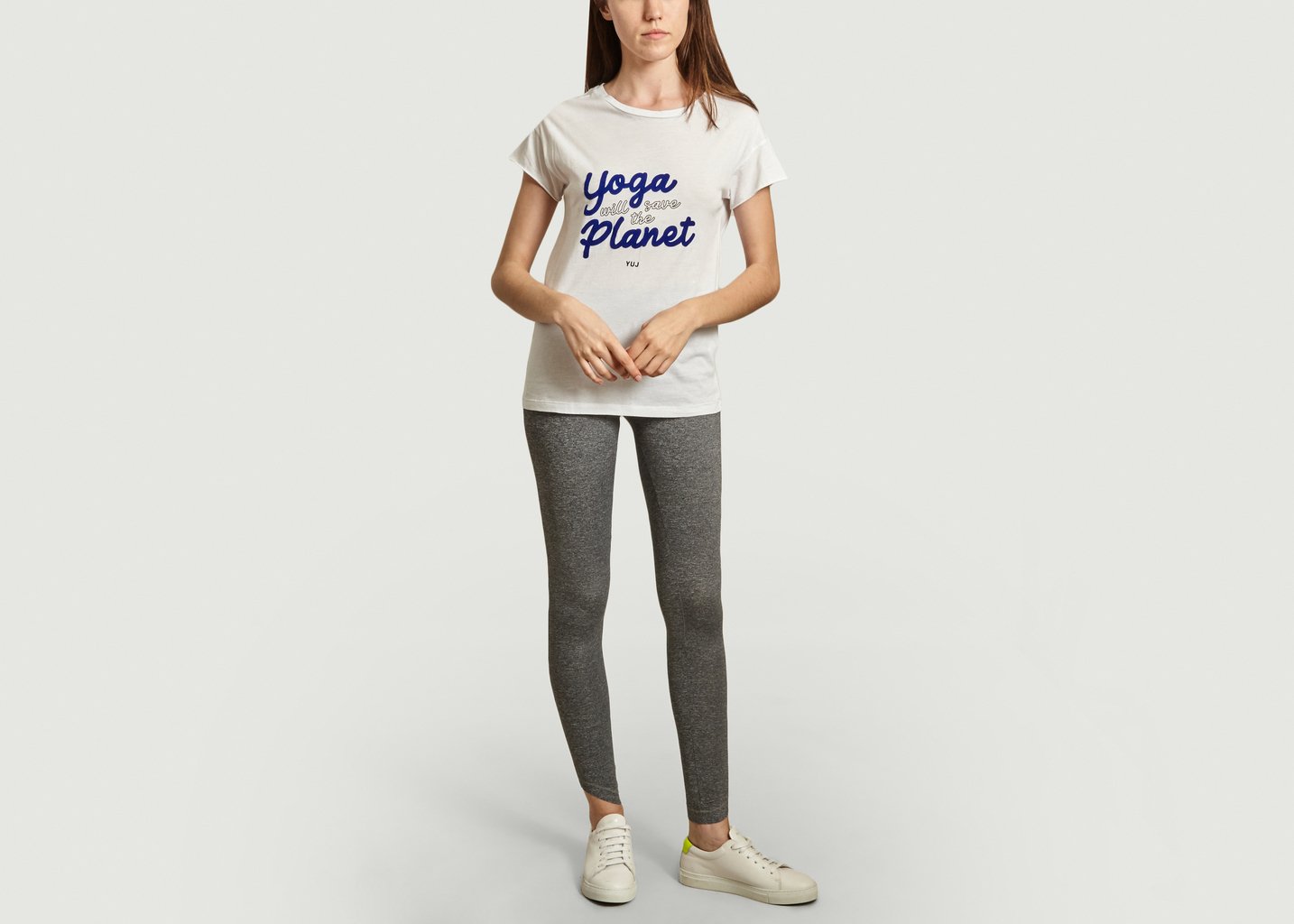 L'exception T Shirt Yoga Will Save The Planet Blanc YUJ Paris