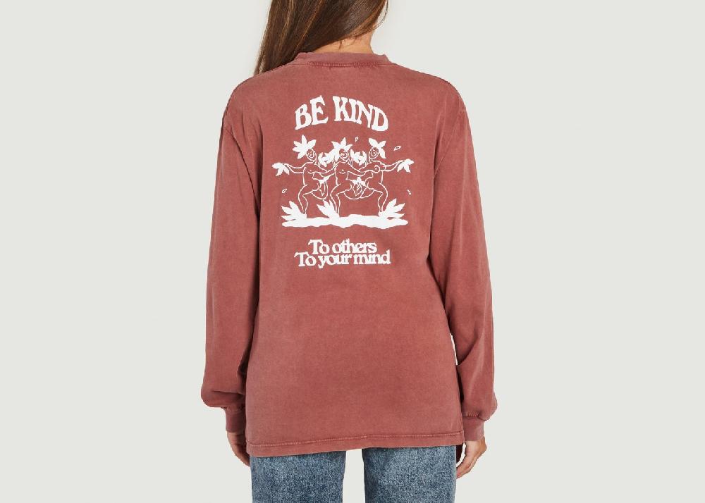 L'exception Tee Shirt Manches Longues Be Kind Bordeaux Carne Bollente