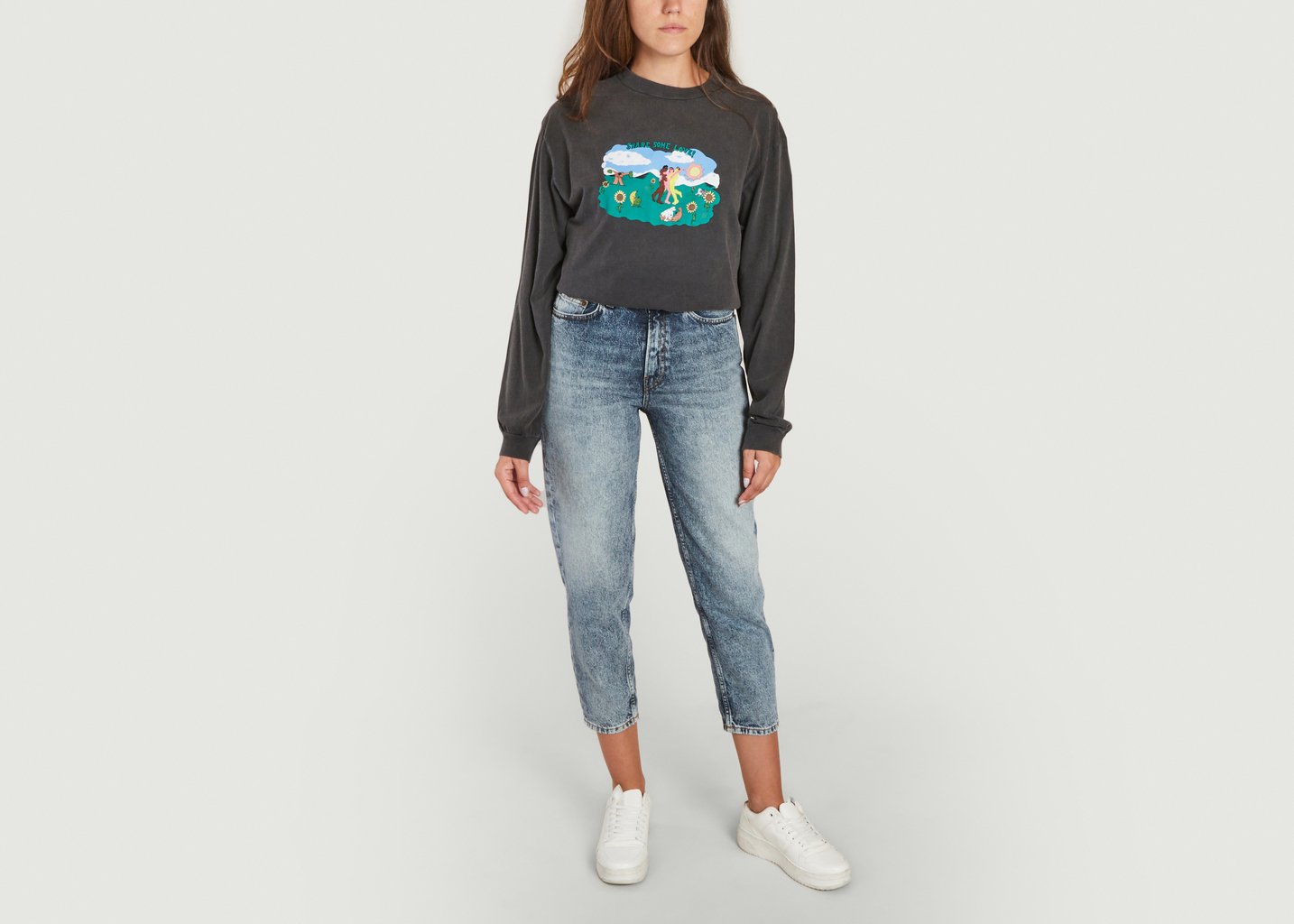 L'exception Tee Shirt Manches Longues Share Some Love Noir Carne Bollente