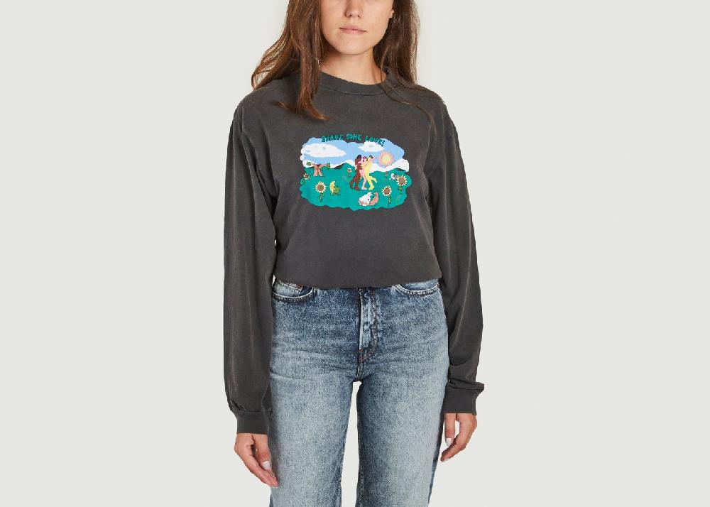 l'exception Tee shirt manches longues Share Some Love Noir Carne Bollente