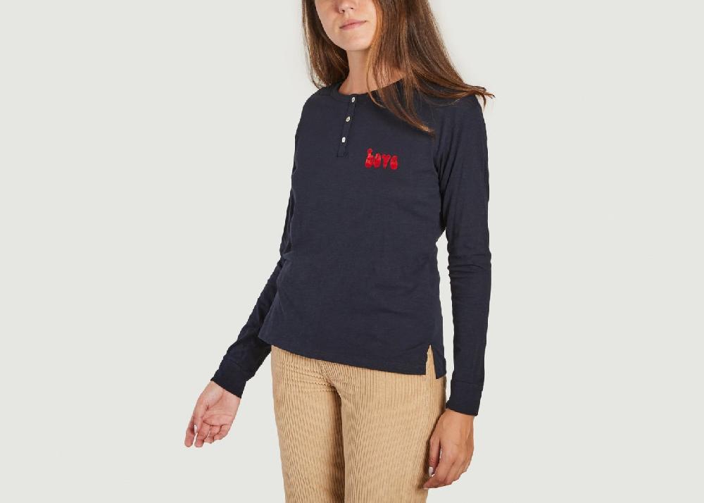 L'exception Tee Shirt Petit Love Bleu Marine Five Jeans