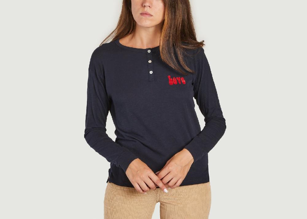 l'exception Tee shirt Petit Love Bleu Marine Five Jeans