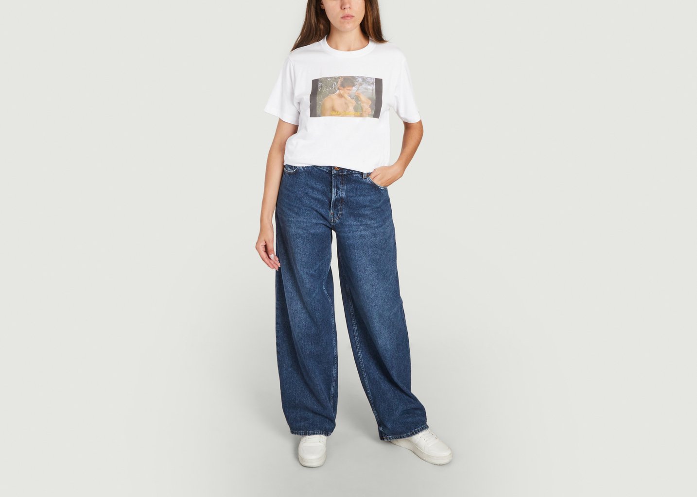 L'exception Tee Shirt Stay Curious Blanc Carne Bollente