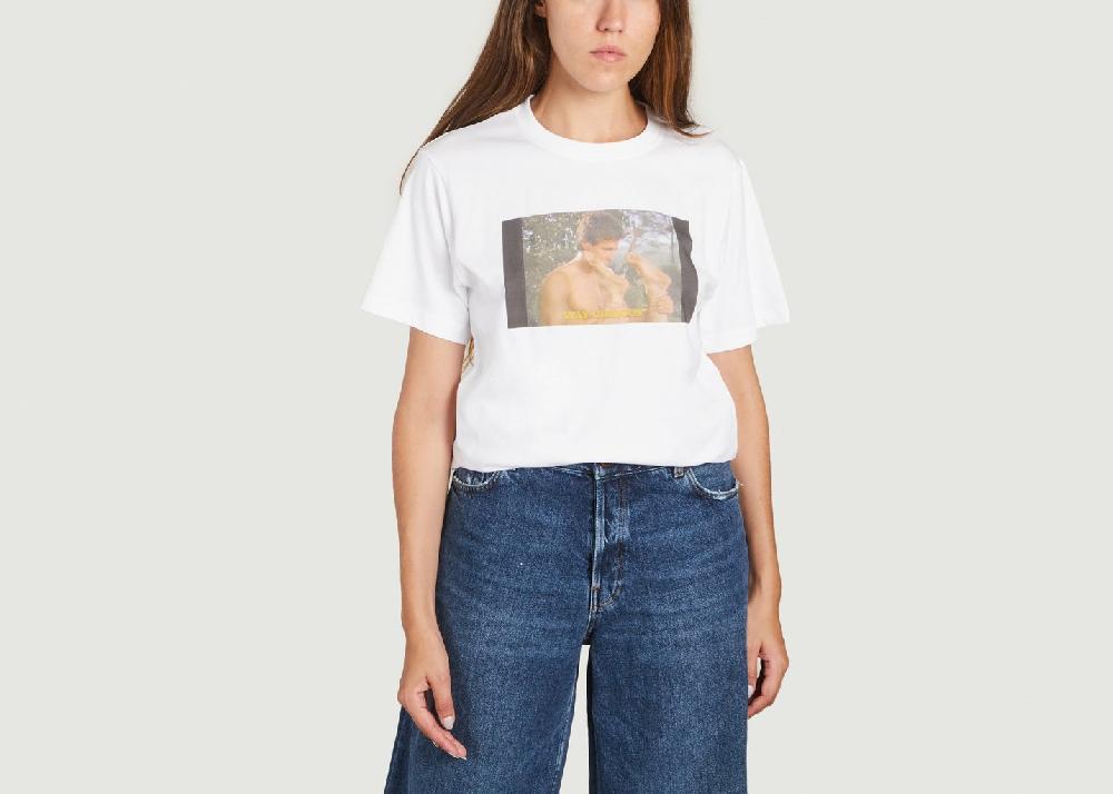 l'exception Tee shirt Stay Curious Blanc Carne Bollente