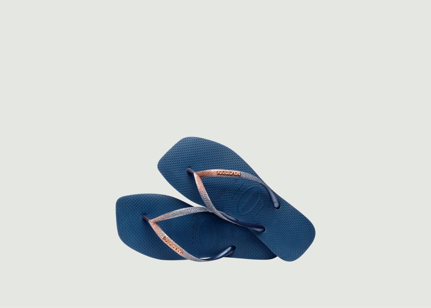 L'exception Tongs Avec Lanière Pailletée Square Glitter Indigo Havaianas