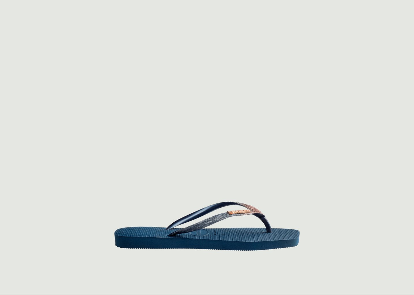 l'exception Tongs avec lanière pailletée Square Glitter Indigo havaianas