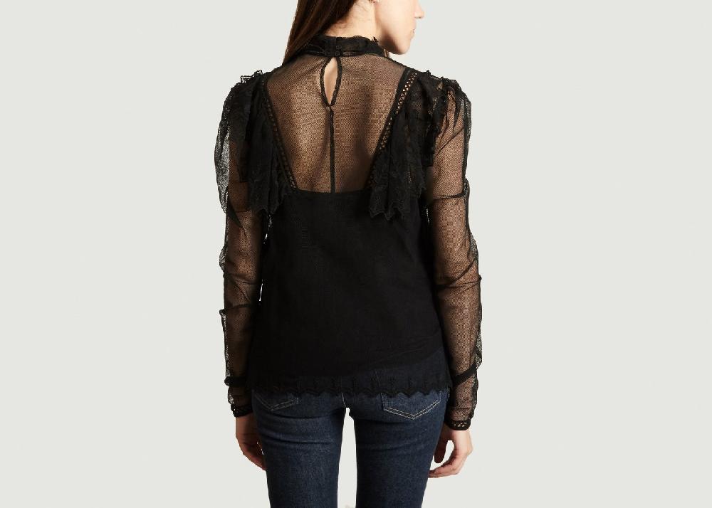 L'exception Top à Volants Et Dentelle Noir See By Chloé