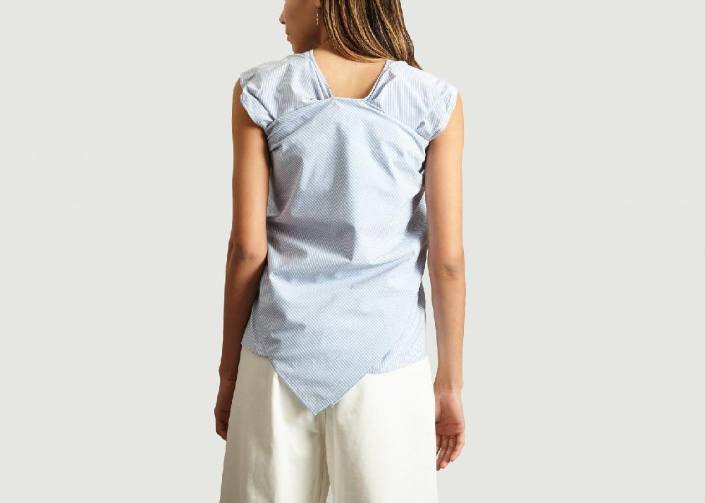 L'exception Top Foulard Amovible Bleu Clair MM6 Maison Margiela