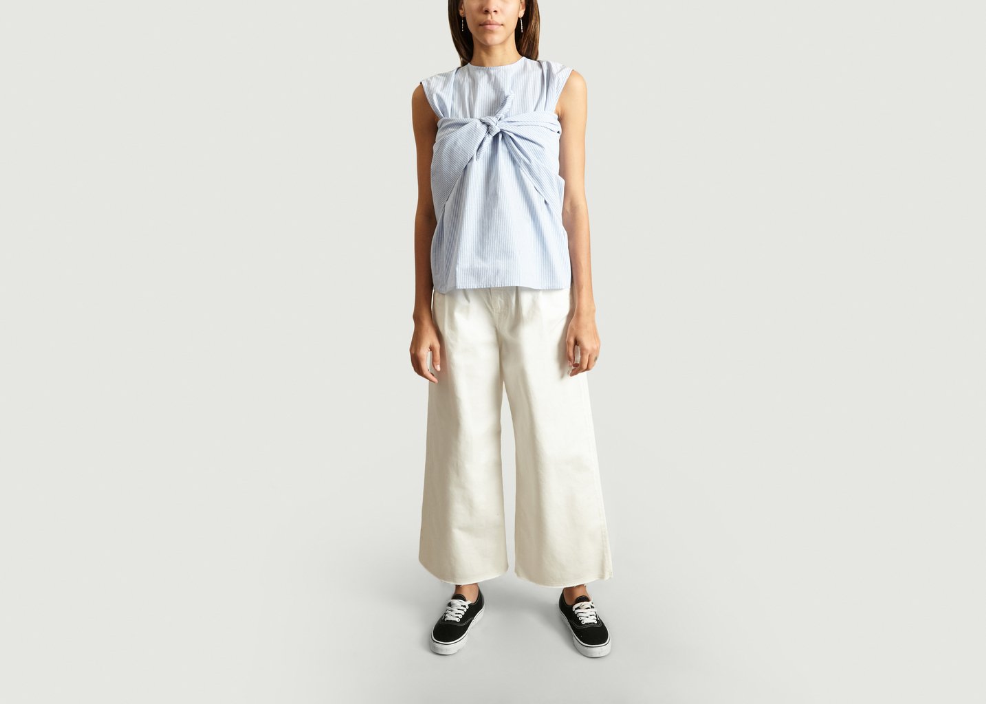 L'exception Top Foulard Amovible Bleu Clair MM6 Maison Margiela