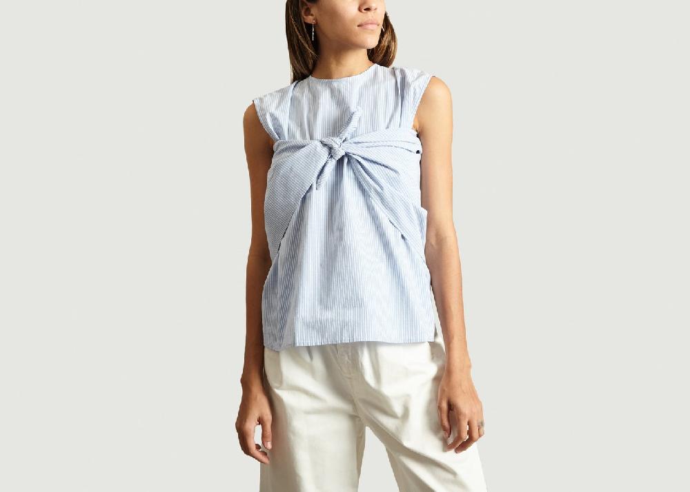 l'exception Top Foulard Amovible Bleu Clair MM6 Maison Margiela