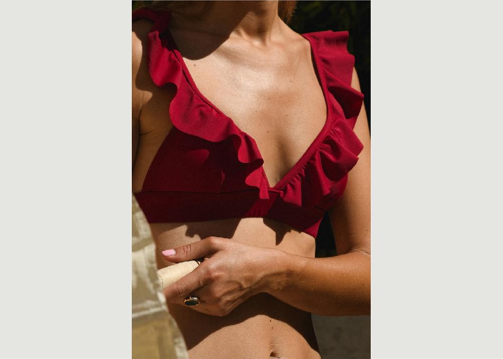 l'exception Top maillot de bain n°5 Framboise Posidonie