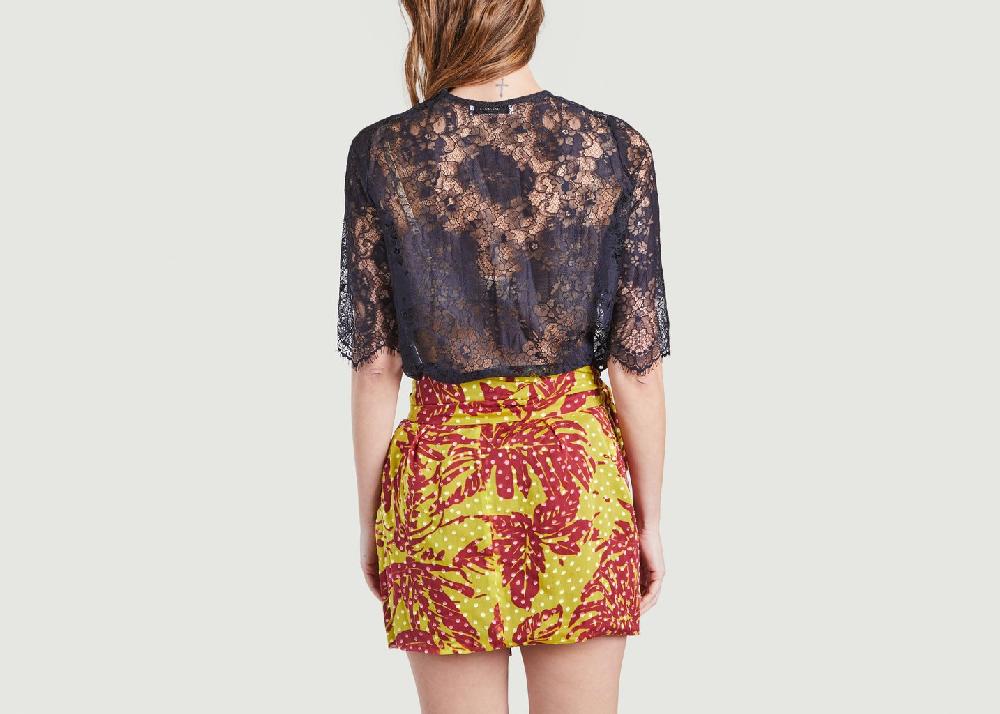 L'exception Top Martial Dentelle Bleu Marine Roseanna