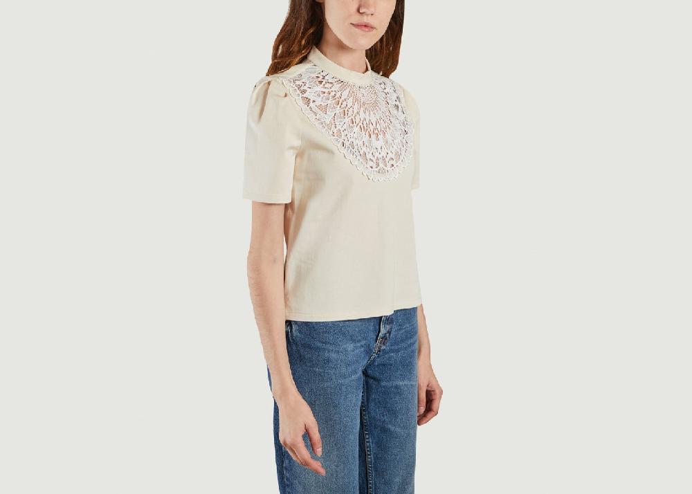 L'exception Top Plastron Brodé Amberlino Ecru Sessùn