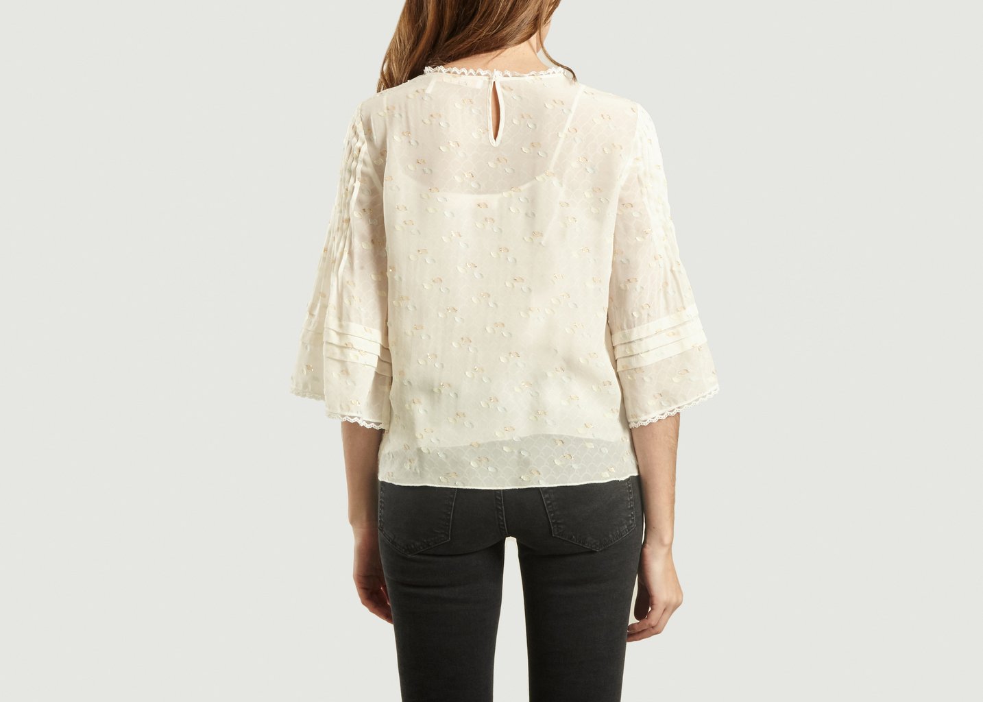L'exception Top Plumetis Manches 3/4 Ecru See By Chloé