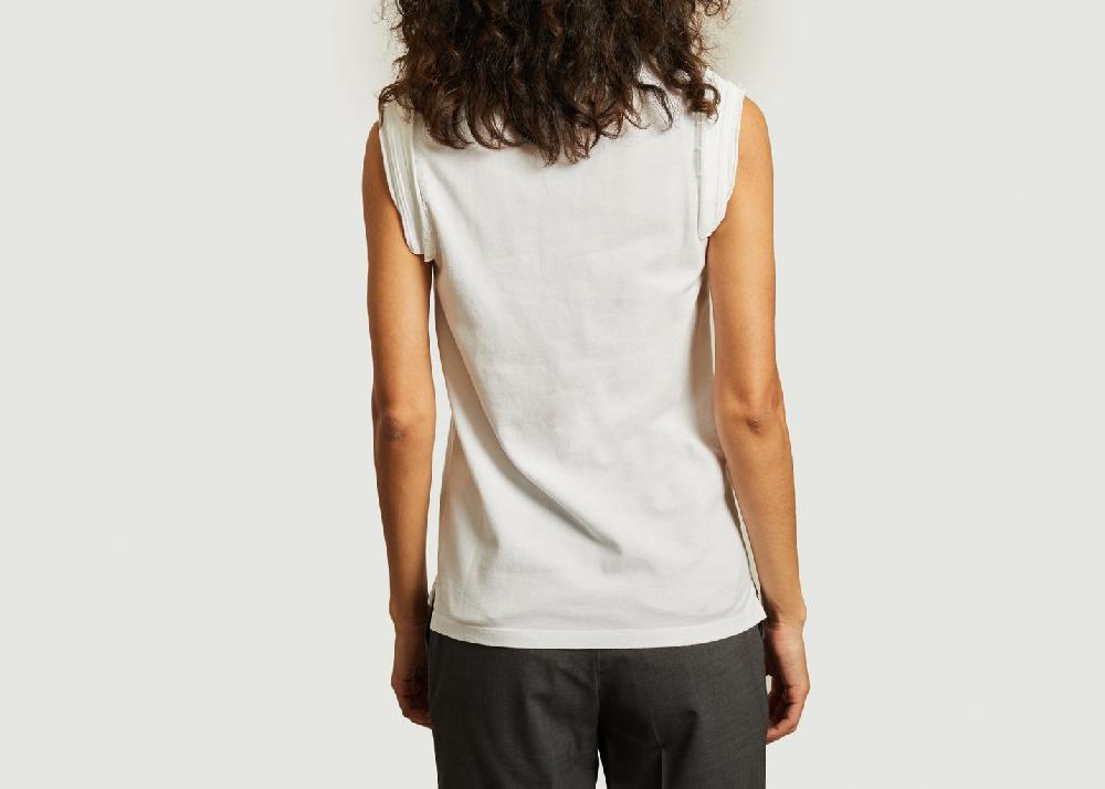L'exception Top Polo En Coton Piqué Blanc Sarah De Saint Hubert