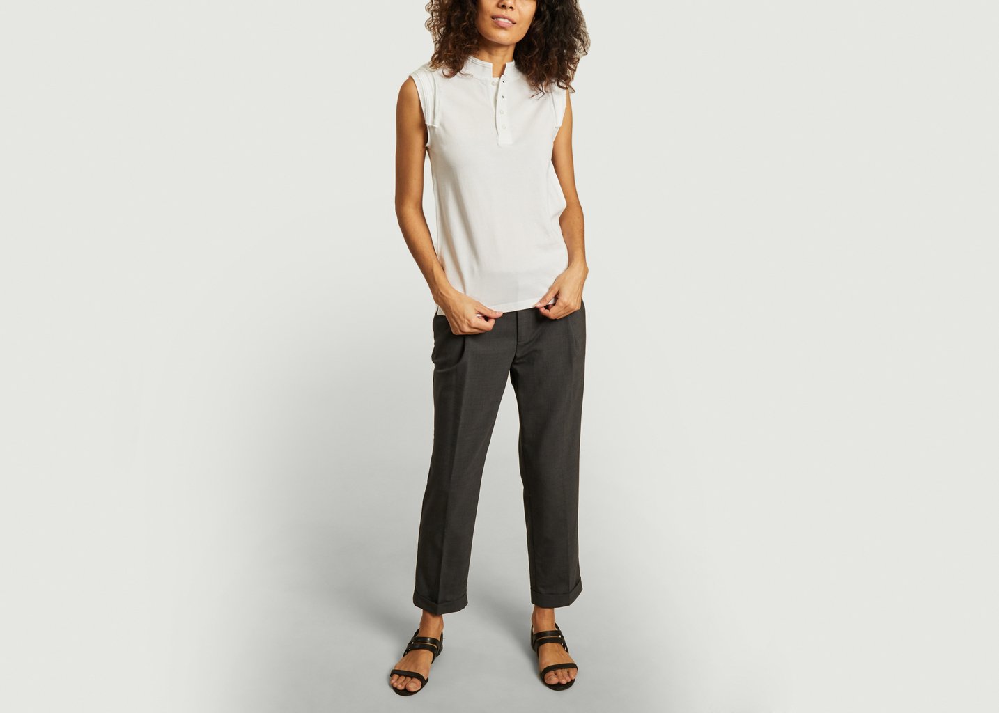 L'exception Top Polo En Coton Piqué Blanc Sarah De Saint Hubert