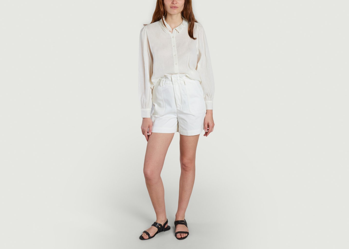 L'exception Top Tamia Crinkle Ecru Petite Mendigote Paris