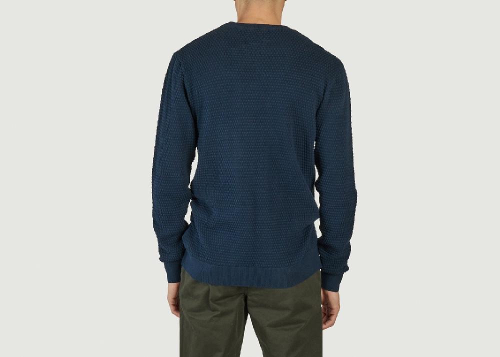 L'exception Tricot Bulle Ras De Cou Bleu Pétrole Knowledge Cotton Apparel