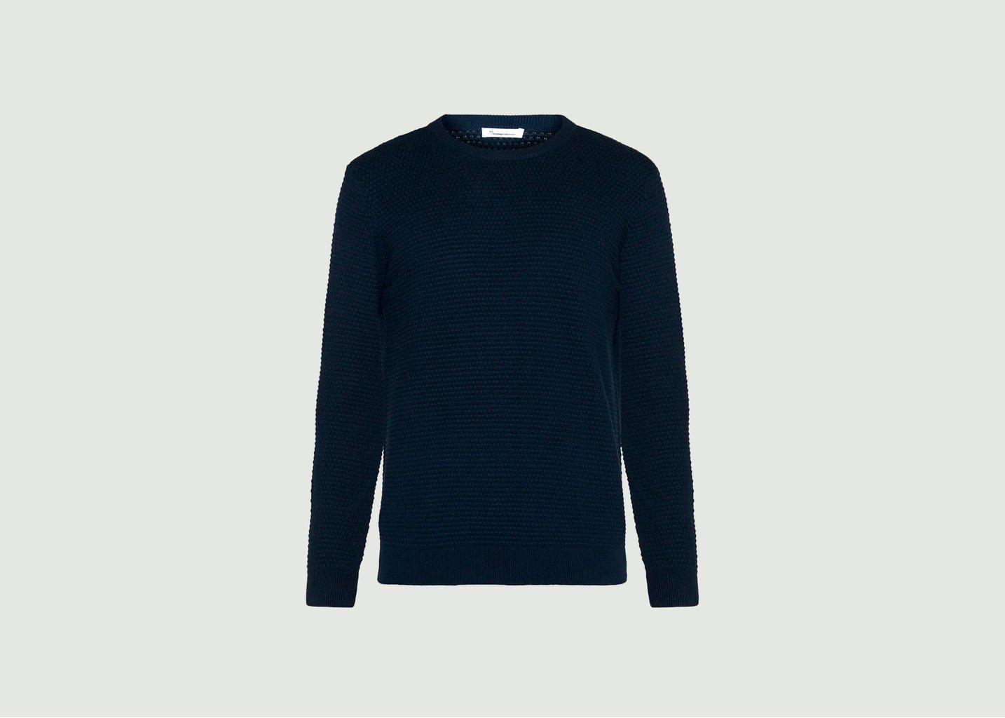 l'exception Tricot Bulle Ras De Cou Bleu Pétrole Knowledge Cotton Apparel