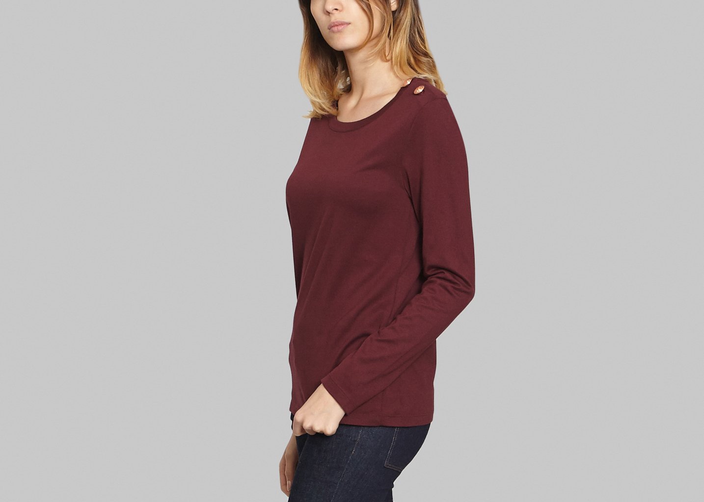 L'exception Tshirt Marinière Manches Longues Bordeaux Petit Bateau
