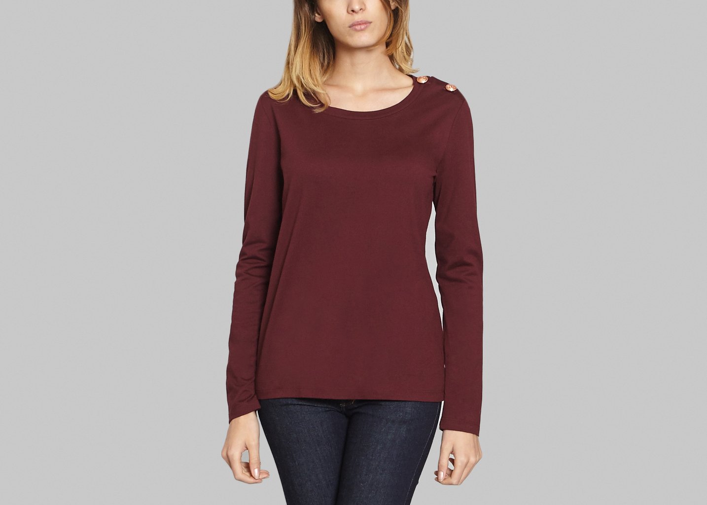 l'exception Tshirt Marinière Manches Longues Bordeaux Petit Bateau