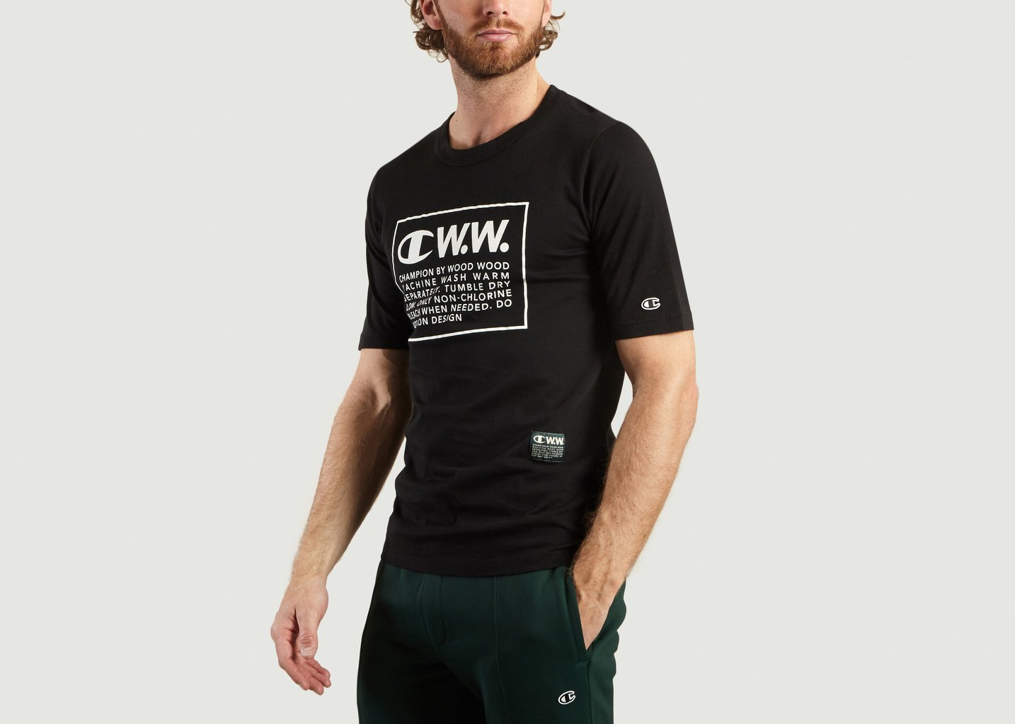 L'exception Tshirt MC Rick Oversize Logo Champion X Wood Wood Noir Champion