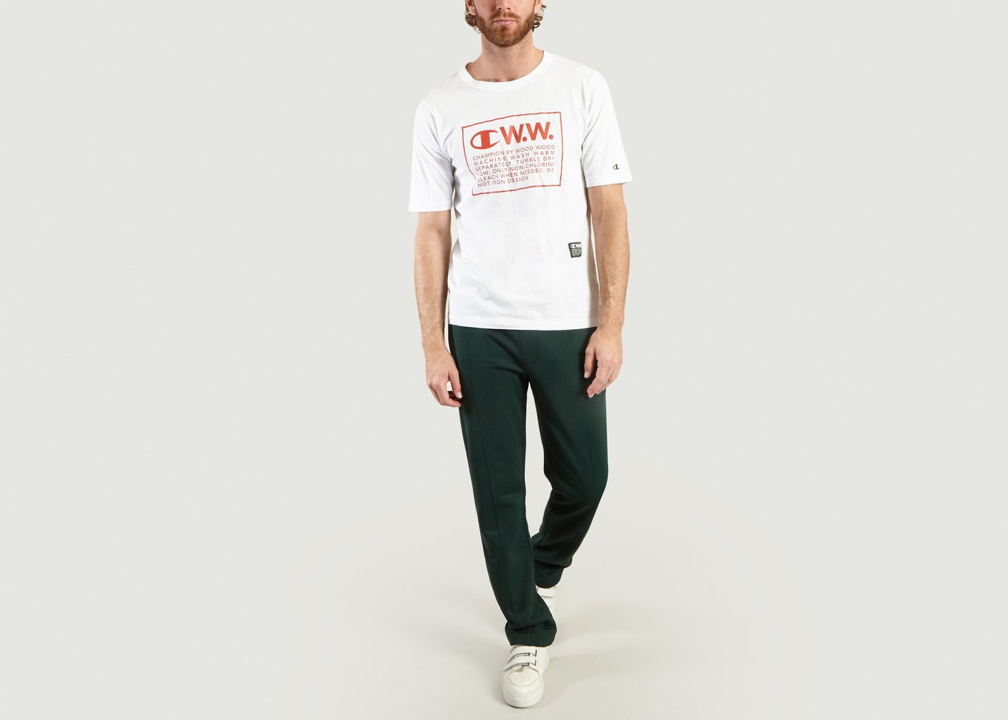 L'exception Tshirt MC Rick Oversize Logo Champion X Wood Wood Blanc Champion