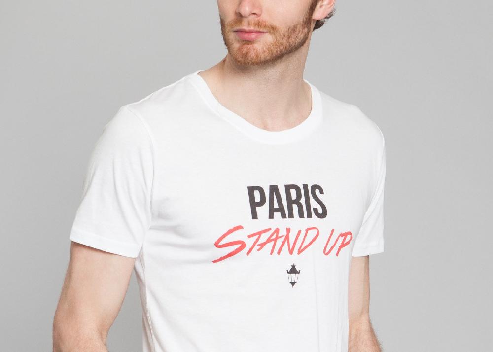 L'exception Tshirt Paris Stand Up Blanc Nous Sommes à Paris