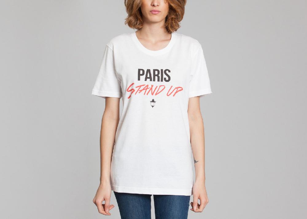 l'exception Tshirt Paris Stand Up Blanc Nous Sommes à Paris