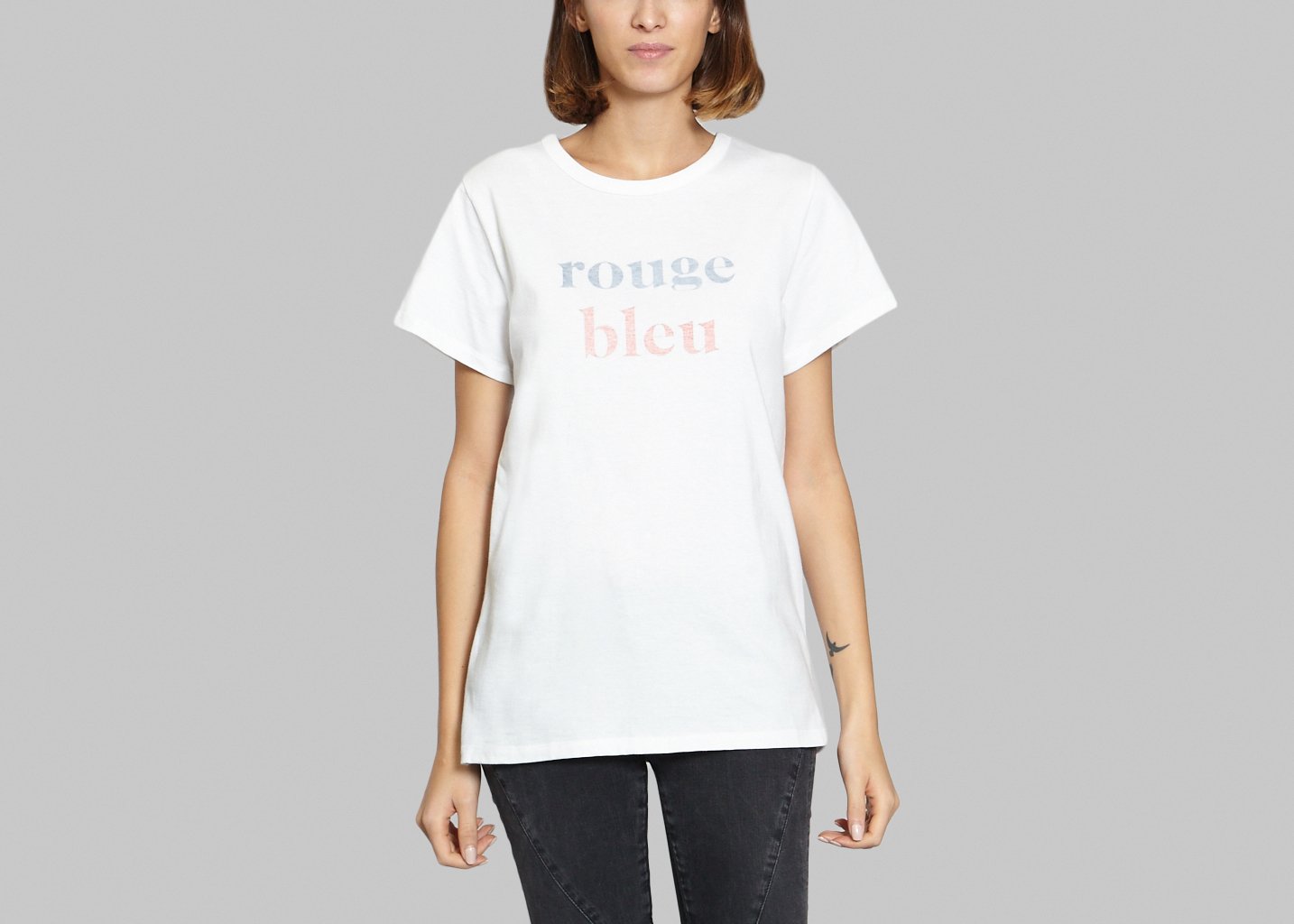 l'exception Tshirt Rouge Et Bleu Blanc Ville Lumière