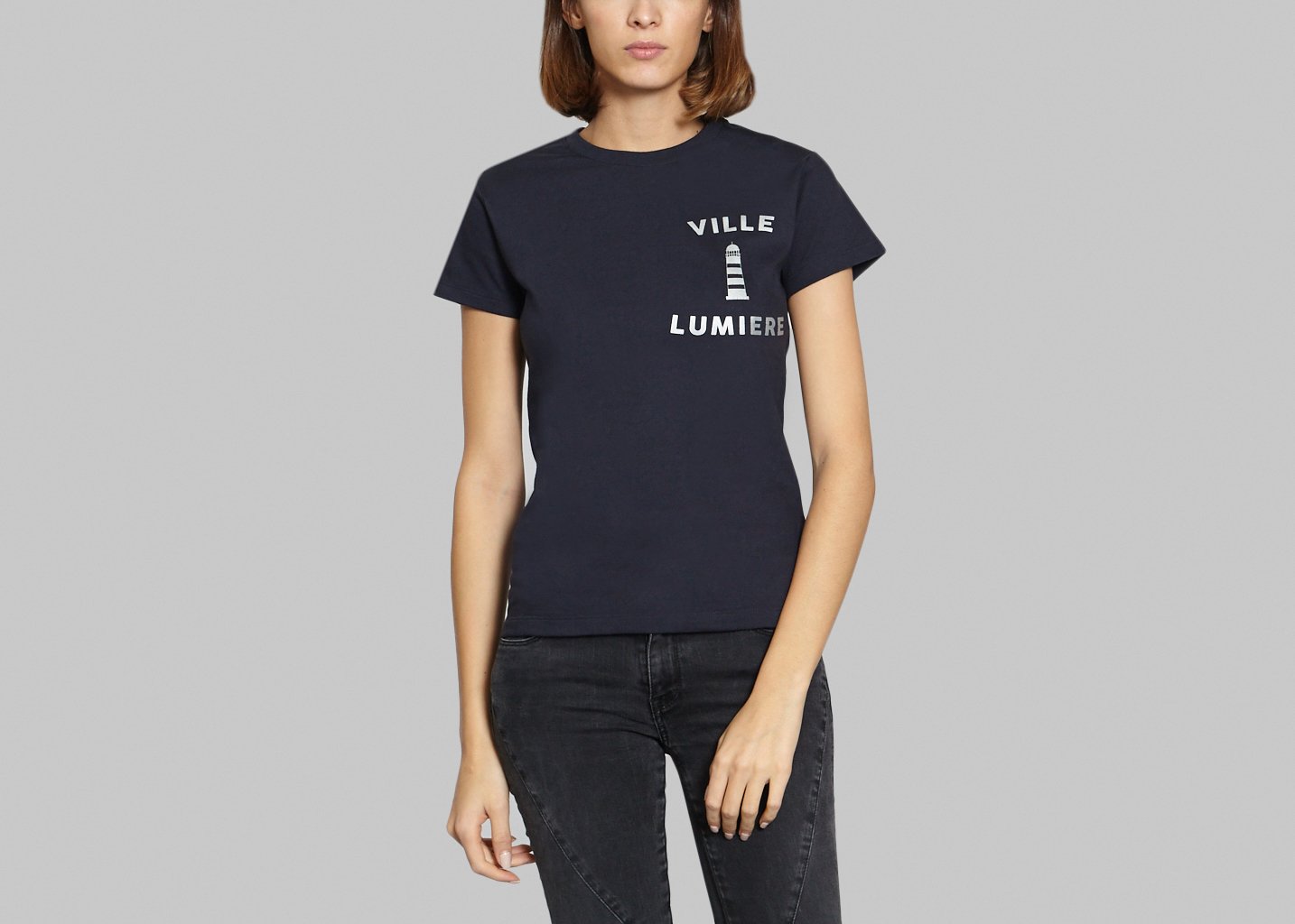 l'exception Tshirt Ville Lumière Bleu Marine Ville Lumière