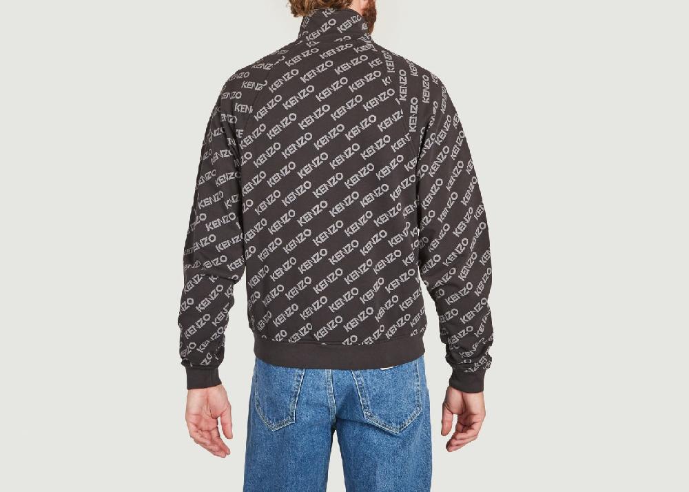 L'exception Veste à Motif Monogramme En Coton Noir Kenzo