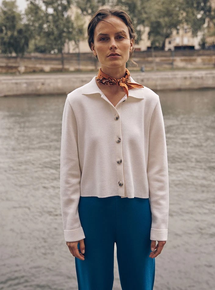 L'exception Veste Armelle Crème Lafrançaise Mailles In France
