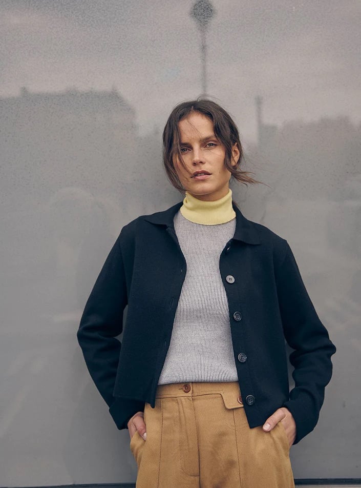 L'exception Veste Armelle Noir Lafrançaise Mailles In France