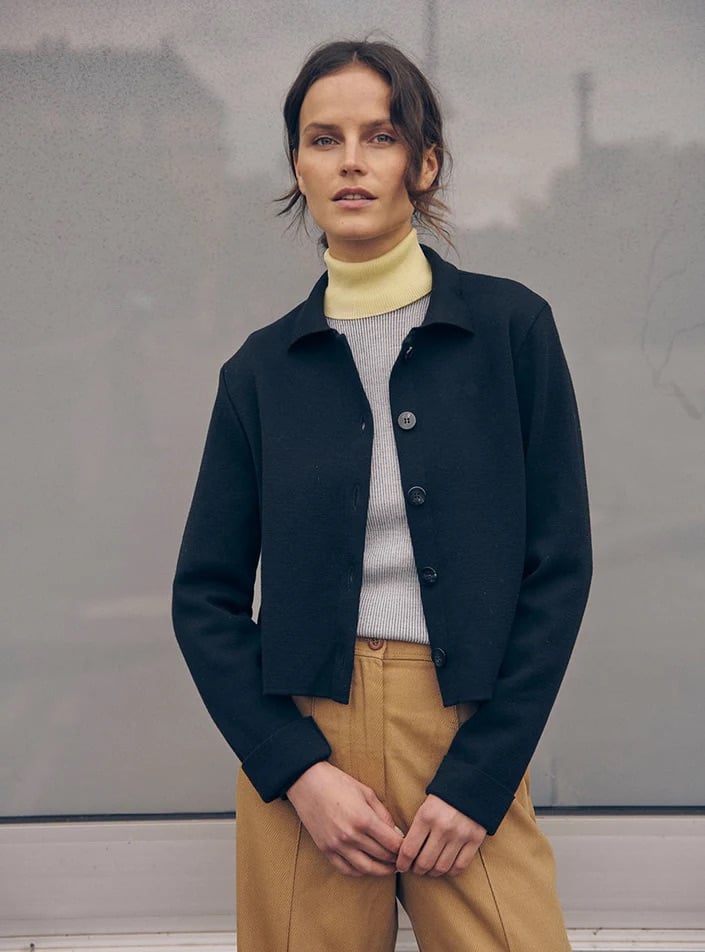L'exception Veste Armelle Noir Lafrançaise Mailles In France