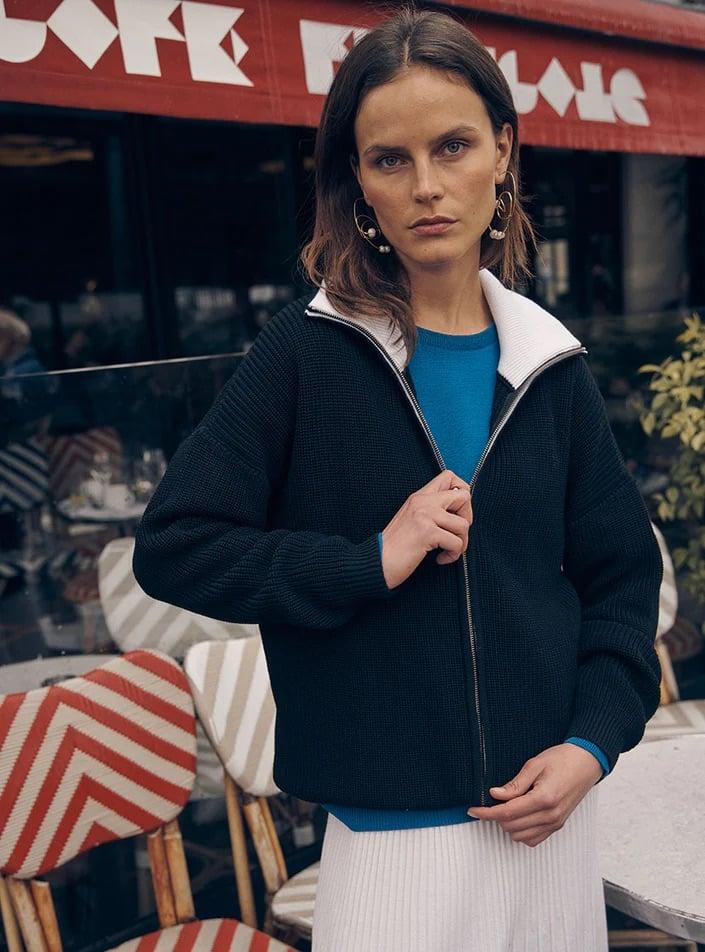 L'exception Veste Aurore Noir Lafrançaise Mailles In France