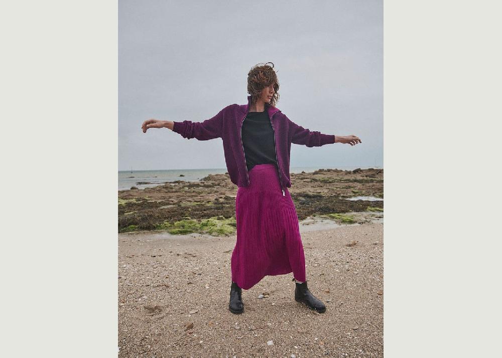 L'exception Veste Aurore Prune Lafrançaise Mailles In France