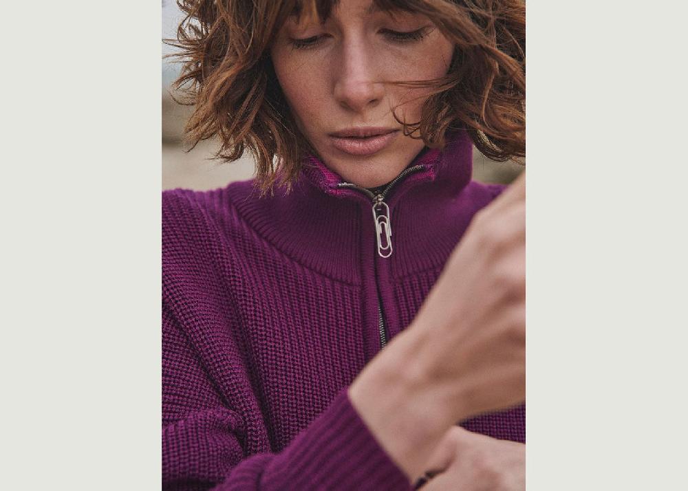 L'exception Veste Aurore Prune Lafrançaise Mailles In France