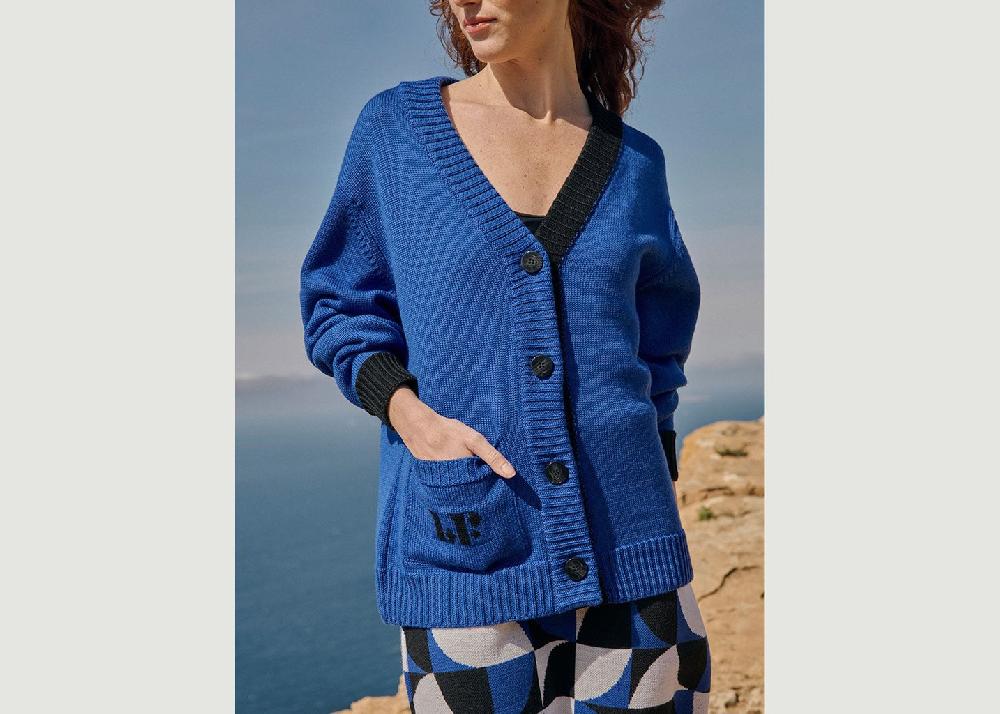 L'exception Veste Bernadette Bleu Lafrançaise Mailles In France