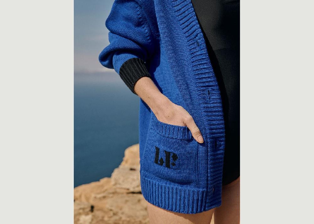 L'exception Veste Bernadette Bleu Lafrançaise Mailles In France