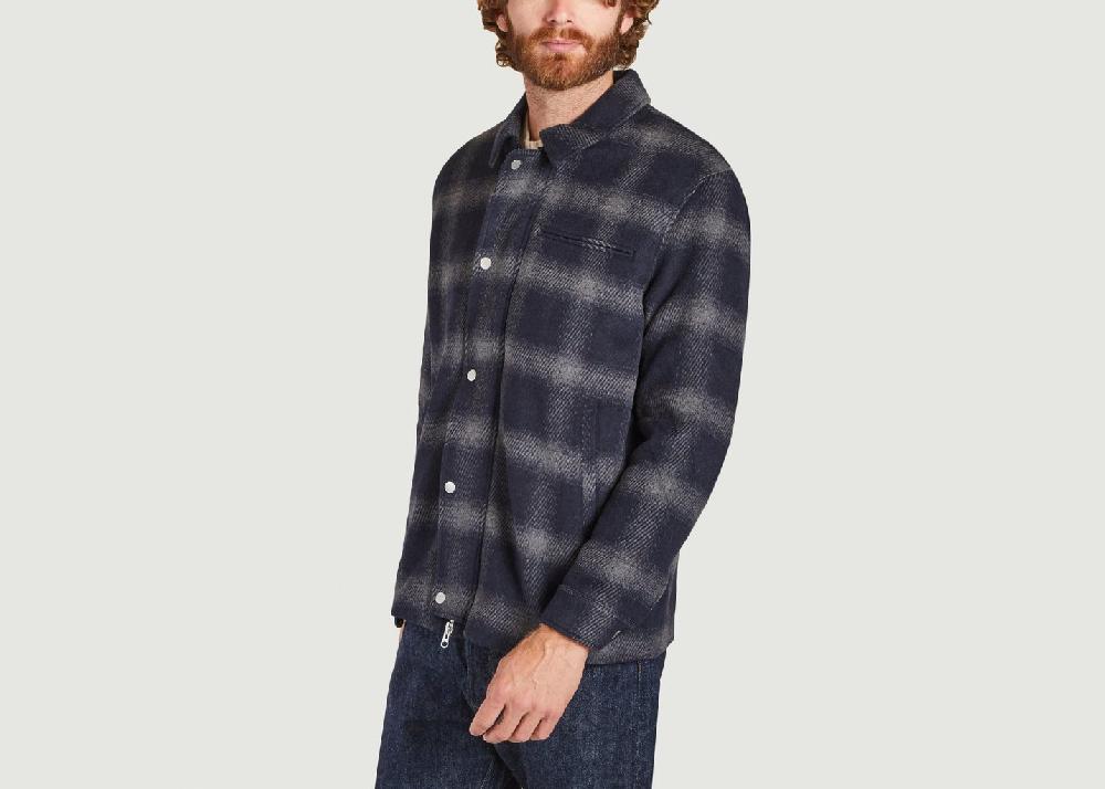 L'exception Veste Bomber Hybride En Laine Bleu Marine Wax London